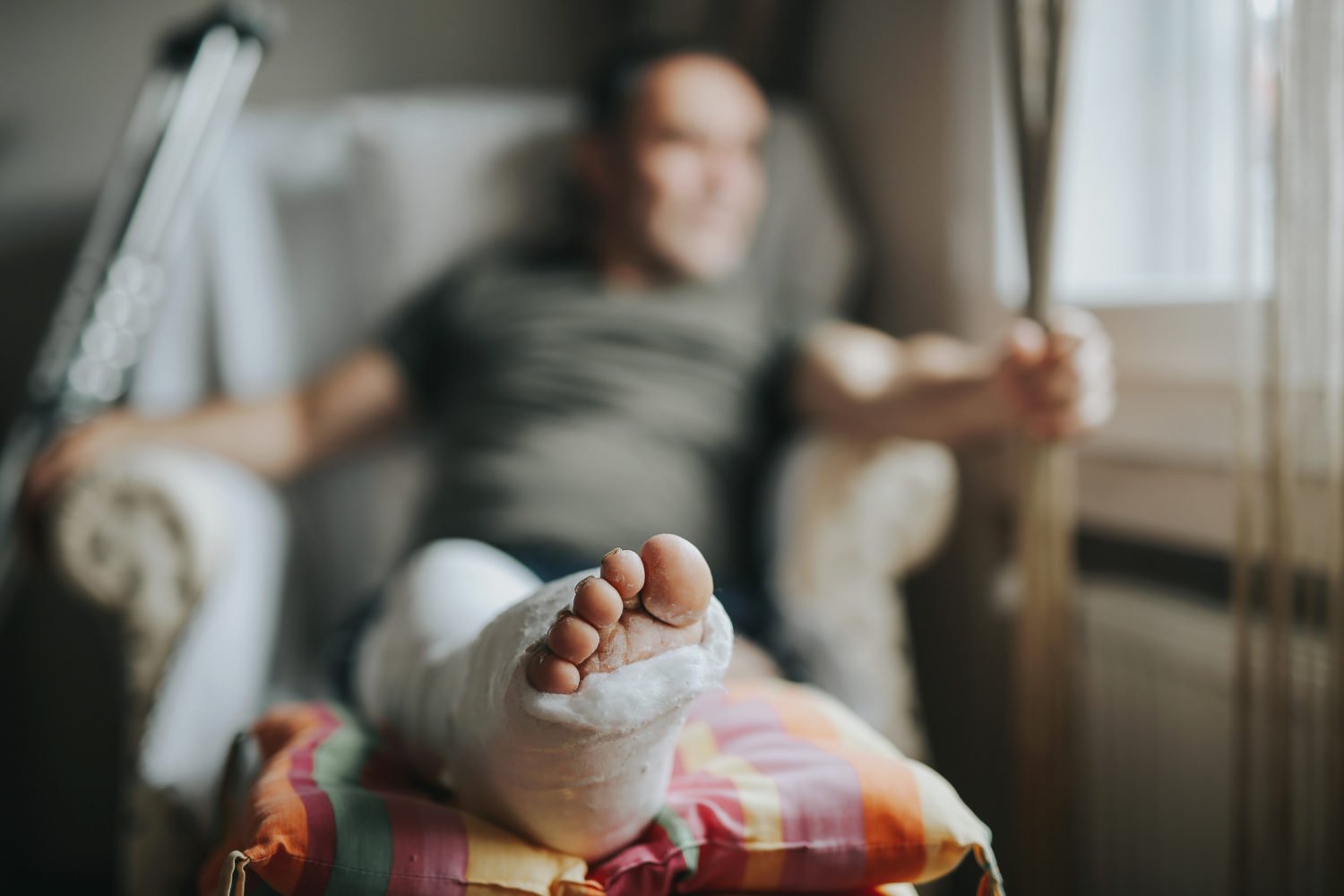 a man recovering from a personal injury in Indianapolis