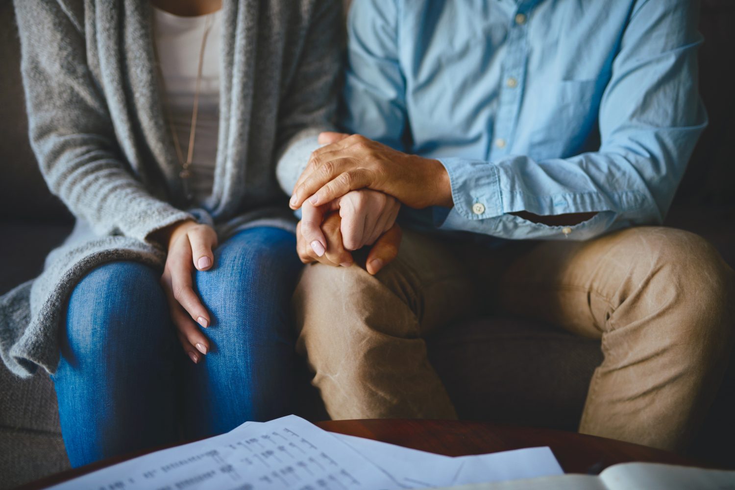 A couple mourning over the loss of a loved one that was a victim of a wrongful death.