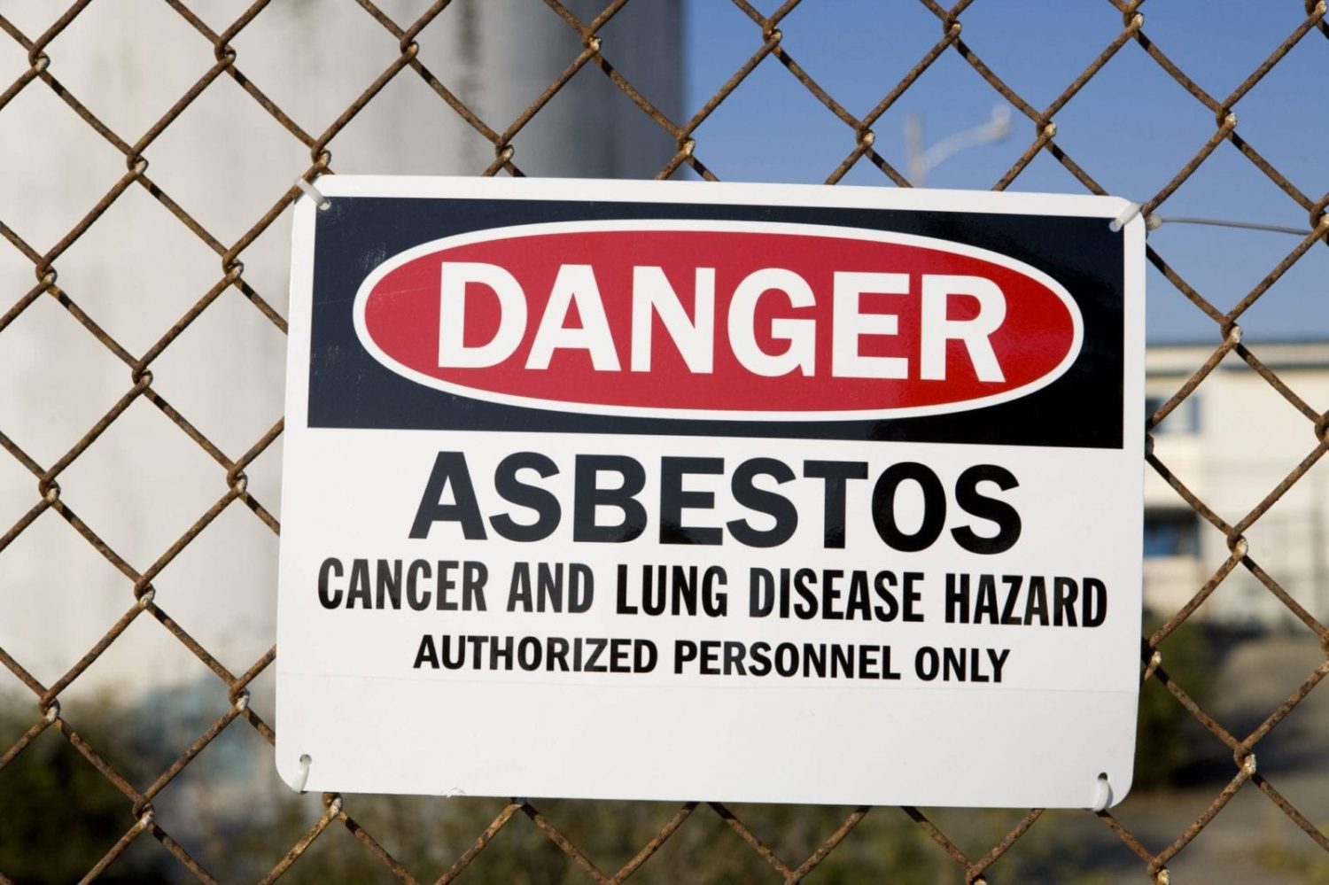 Danger Asbestos Sign Stock Photo