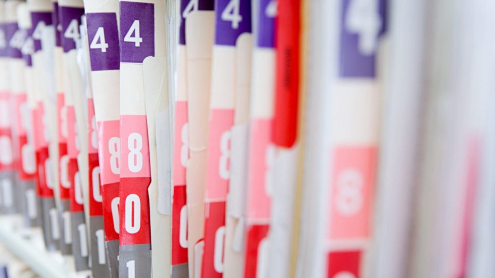 Collection Of Medical Records Stock Photo