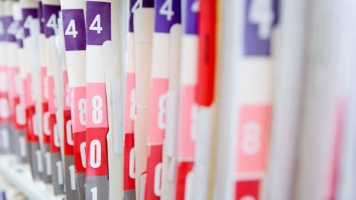 Collection Of Medical Records Stock Photo