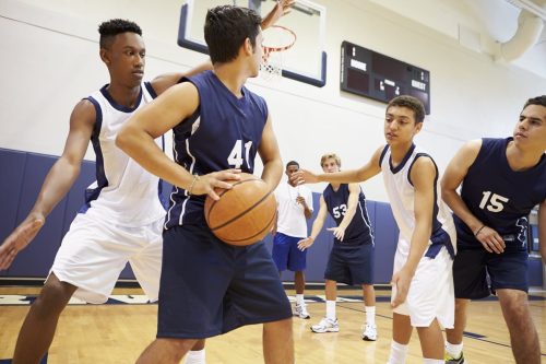 High School Basketball Game Stock Photo