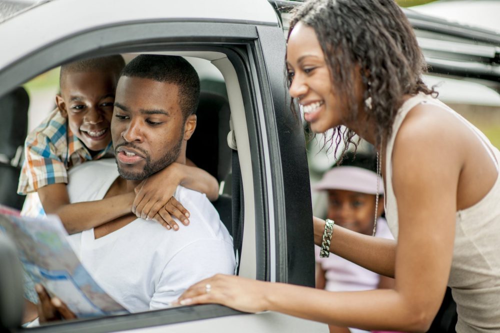 Young Family Taking A Road Trip Together Stock Photo