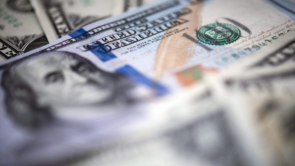 Stack Of $100 Bills Stock Photo
