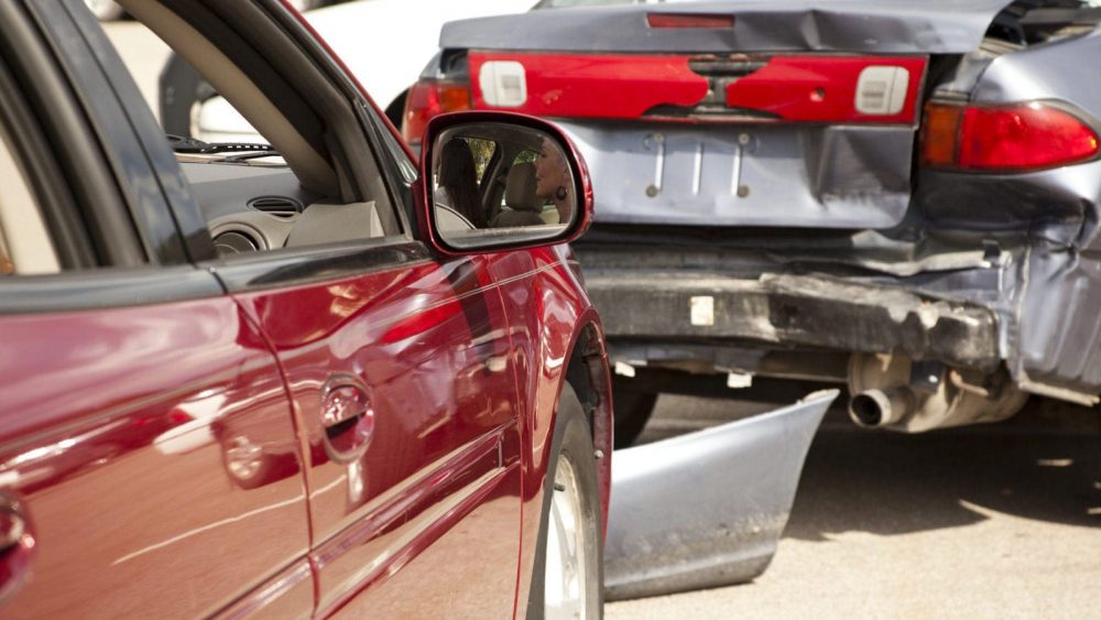 Rear End Car Accident Stock Photo