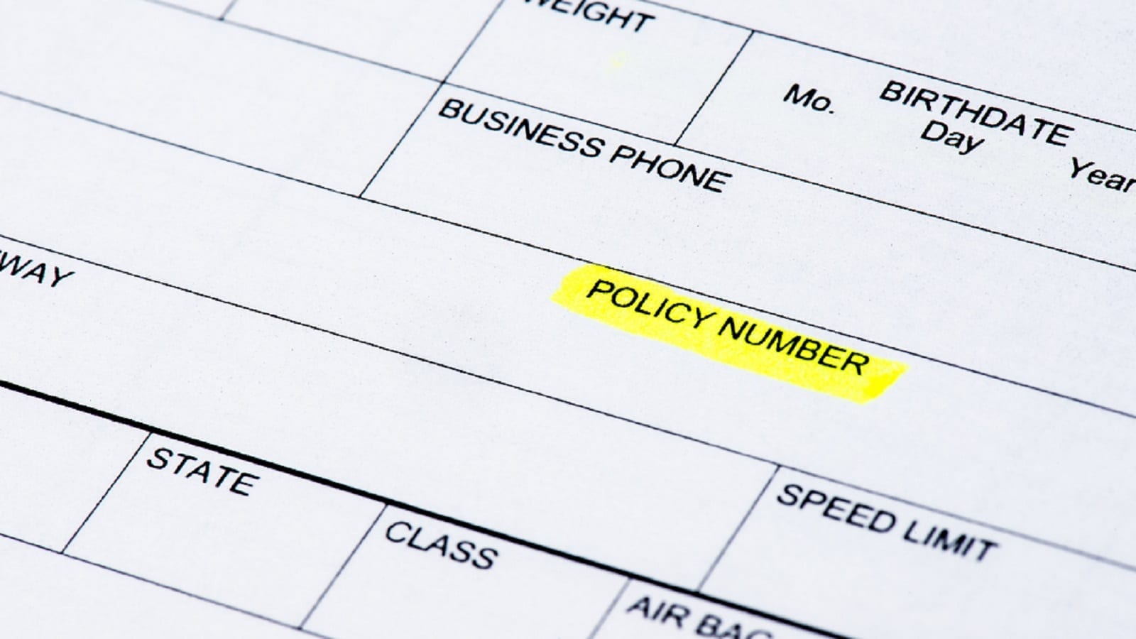 Blank Traffic Collision Report Stock Photo