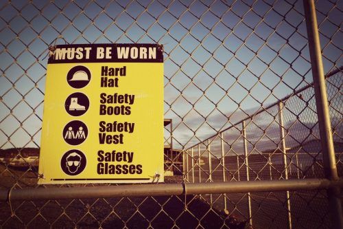 Required Items On A Construction Site Stock Photo