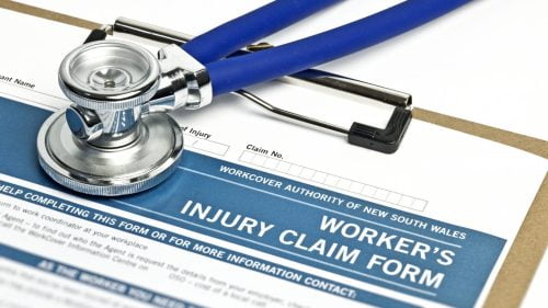 Worker's Injury Claim Form Stock Photo