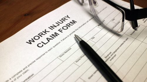 Blank Work Injury Claim Form Stock Photo