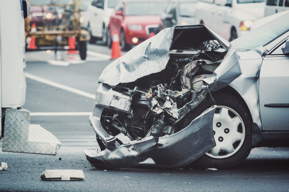 the scene of a car accident in Indianapolis