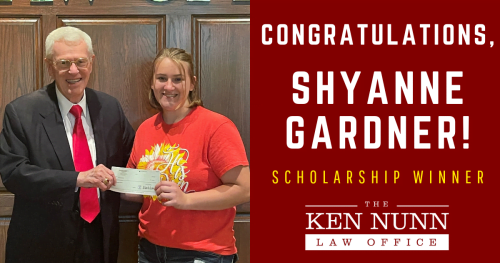 Attorney Ken Nunn with Scholarship Winner