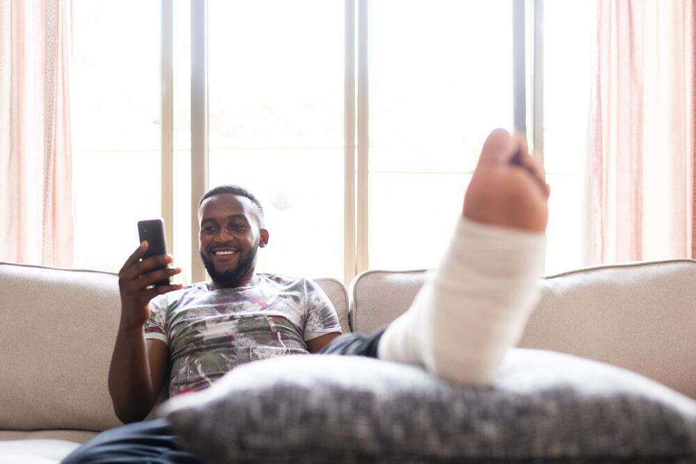 Man recovering from a personal injury.