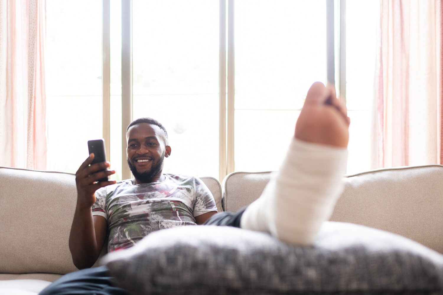Man recovering from a personal injury.